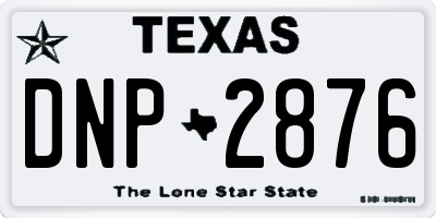 TX license plate DNP2876
