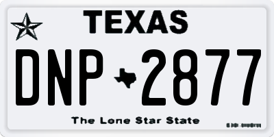 TX license plate DNP2877