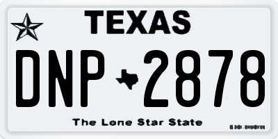 TX license plate DNP2878