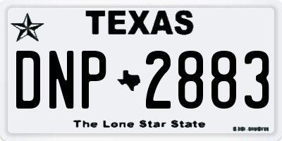 TX license plate DNP2883