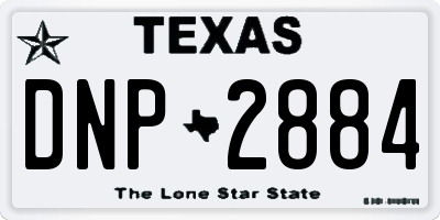 TX license plate DNP2884