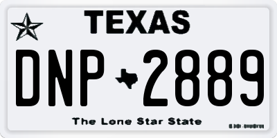 TX license plate DNP2889