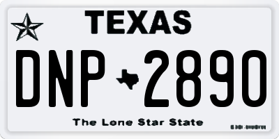 TX license plate DNP2890