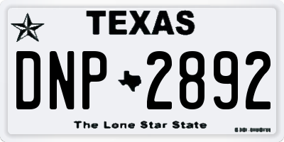TX license plate DNP2892