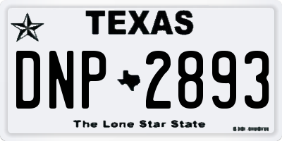 TX license plate DNP2893