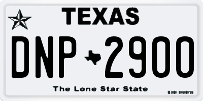 TX license plate DNP2900