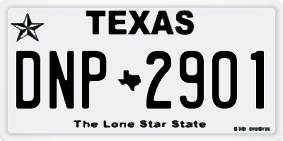 TX license plate DNP2901