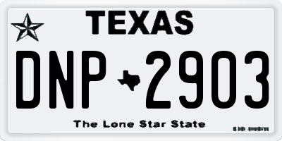 TX license plate DNP2903