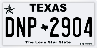 TX license plate DNP2904