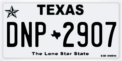 TX license plate DNP2907