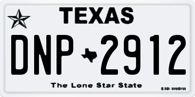 TX license plate DNP2912