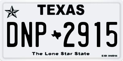 TX license plate DNP2915