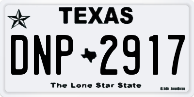 TX license plate DNP2917