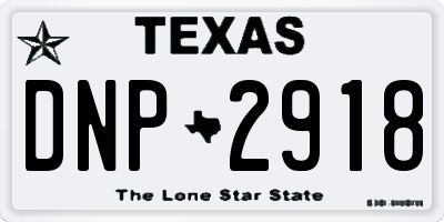 TX license plate DNP2918