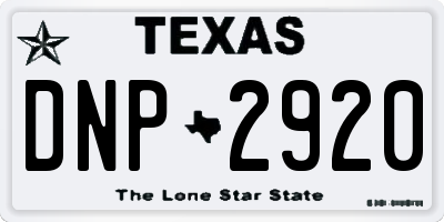 TX license plate DNP2920