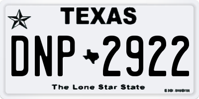 TX license plate DNP2922
