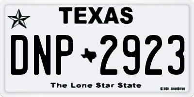 TX license plate DNP2923