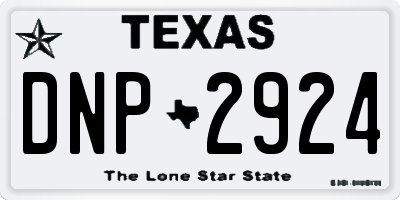 TX license plate DNP2924