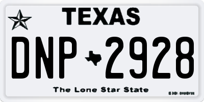 TX license plate DNP2928