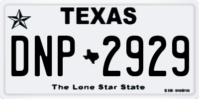 TX license plate DNP2929