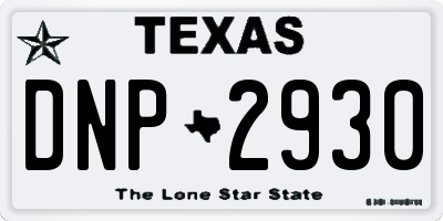 TX license plate DNP2930