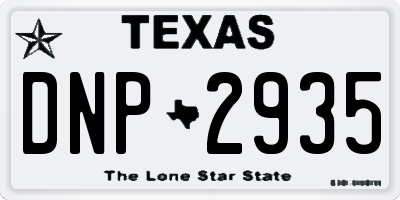 TX license plate DNP2935
