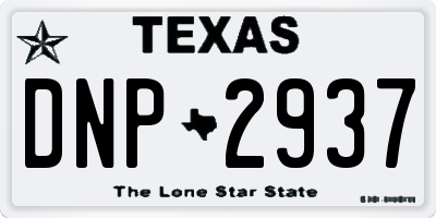 TX license plate DNP2937