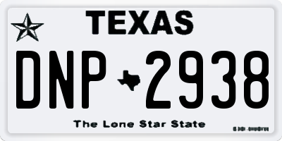 TX license plate DNP2938