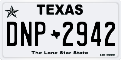TX license plate DNP2942