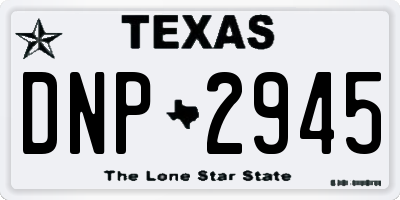 TX license plate DNP2945