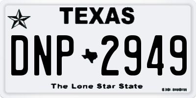 TX license plate DNP2949