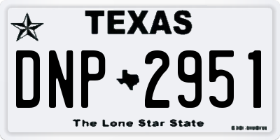 TX license plate DNP2951
