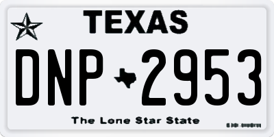 TX license plate DNP2953