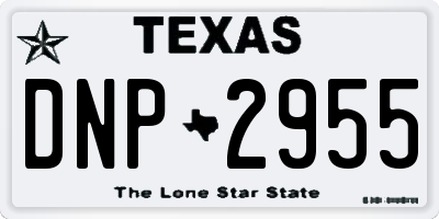 TX license plate DNP2955