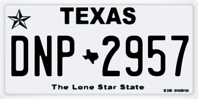 TX license plate DNP2957