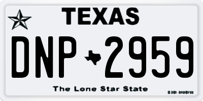 TX license plate DNP2959