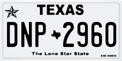 TX license plate DNP2960