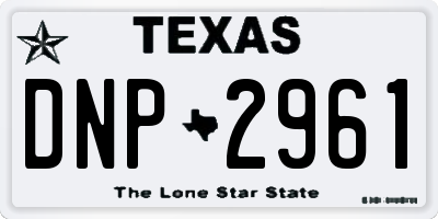TX license plate DNP2961