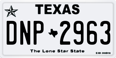 TX license plate DNP2963