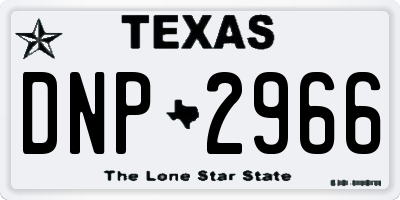TX license plate DNP2966