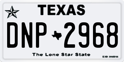 TX license plate DNP2968