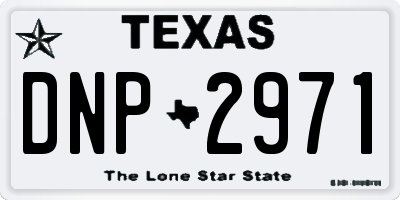 TX license plate DNP2971