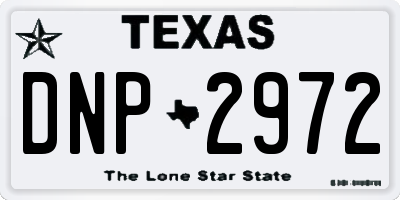 TX license plate DNP2972