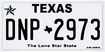 TX license plate DNP2973