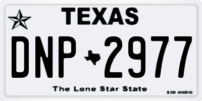 TX license plate DNP2977