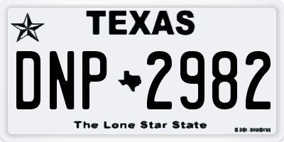 TX license plate DNP2982