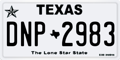 TX license plate DNP2983