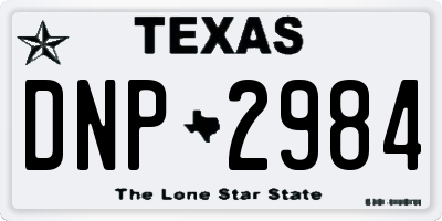 TX license plate DNP2984