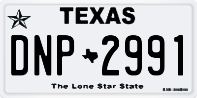 TX license plate DNP2991
