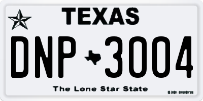 TX license plate DNP3004